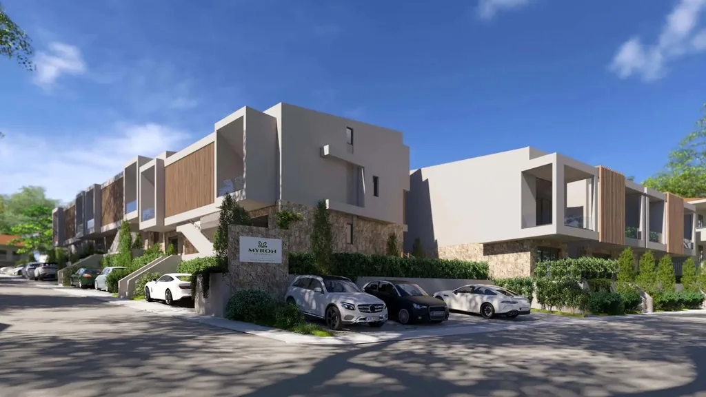 Parking spaces right at the Orphia holiday complex in Kallithea