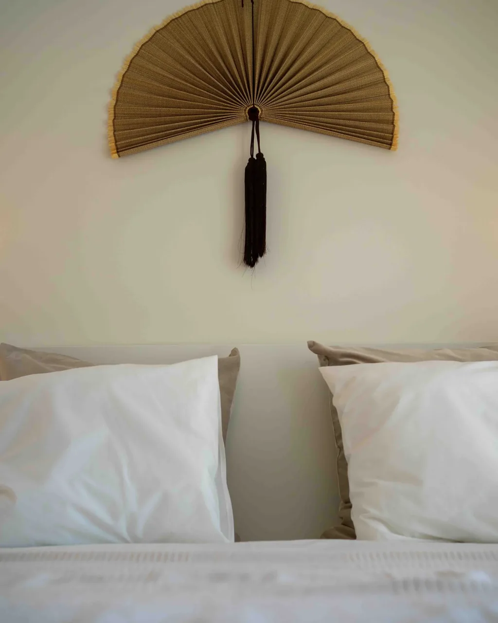 Detail above the bed in the bedroom of the Orphia apartment