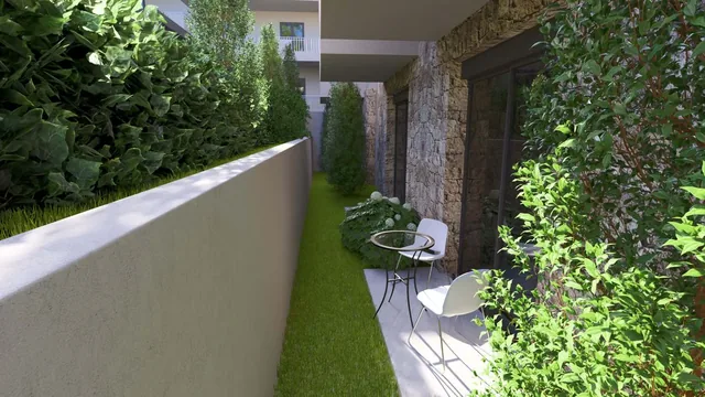 Terrace with garden at the Orphia apartment
